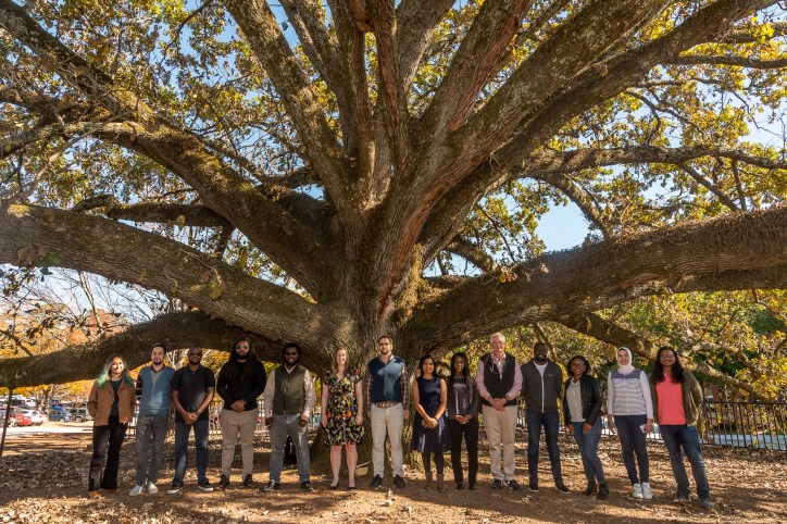 Picture of HATLab members in front of the centennial oak tree at Clemson University.